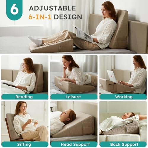 Bedluxe Wedge Pillow, 10 inch Bed Wedge Pillow - Image 2