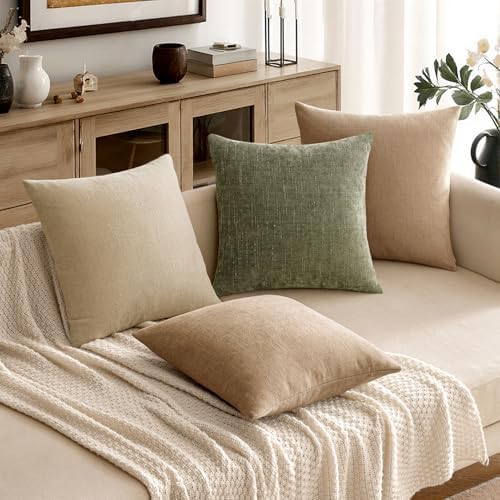 MIULEE 12x20 Inch Lumbar Textured Chenille Pillow Covers Starfish Khaki - Image 2