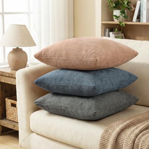 decorUhome Chenille Throw Pillow Covers 16x16 Set of 2, Dusty Pink - Image 7