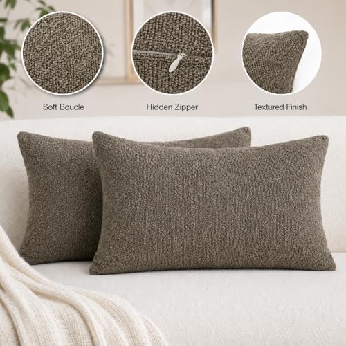 JoraLion 12x20 inch Boucle Throw Pillow Covers, No Insert - Image 5