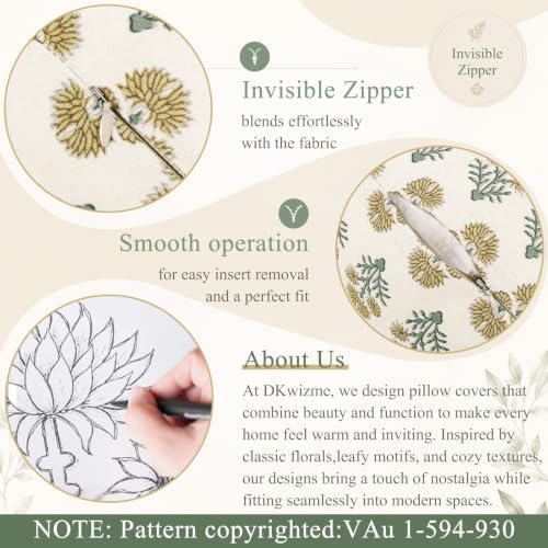 Vintage Botanical Lumbar Pillow Cover 14x36 Pack of 1, Double-Sided Floral - Image 4