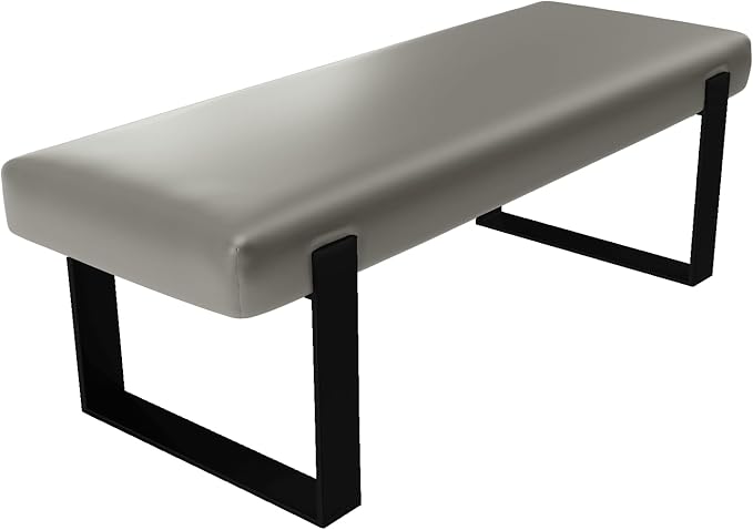 VANT Upholstered Bed Bench - Metallic Neutral Champagne - Matte Black - Contemporary Modern, Bedroom Bench Seat, Hallway, or Entryway