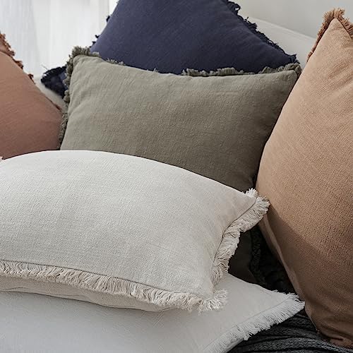 Foindtower Decorative Linen Fringe Throw Pillow Covers 18×18 Inch - Image 6