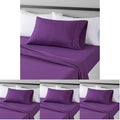 Amazon Basics Lightweight Super Soft Easy Care Microfiber 3 Piece Bed Sheet Set with 14-inch Deep Pockets, Twin X-Large, Plum, Solid (Pack of 4)