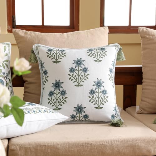 ISAENNE Designer Vintage Linen Throw Pillow Cover - Image 2