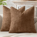 MIULEE Decorative Couch Throw Pillow Covers 22x22 in Golden Brown 2 Pack by MIULEE