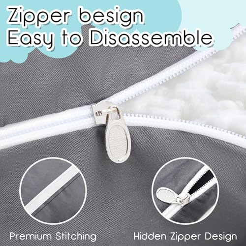 Hahafelt 3 Pcs Pregnancy Pillow Cover U+J Shaped Full Body Pregnancy Pillow - Image 4