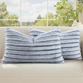 decorUhome Fall Faux Fur Throw Pillow Covers 12x20 Set of 2 Grey White by decorUhome