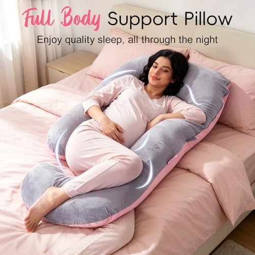 Pregnancy Pillow for Sleeping, Soft 57“ Full Body Maternity Pillow, U Shaped - Image 3
