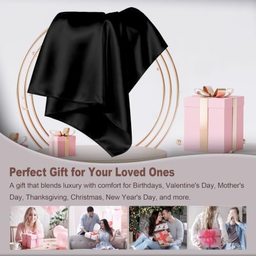 LYSHIN Black Silk Pillowcases 2 Pack King Size - Image 5