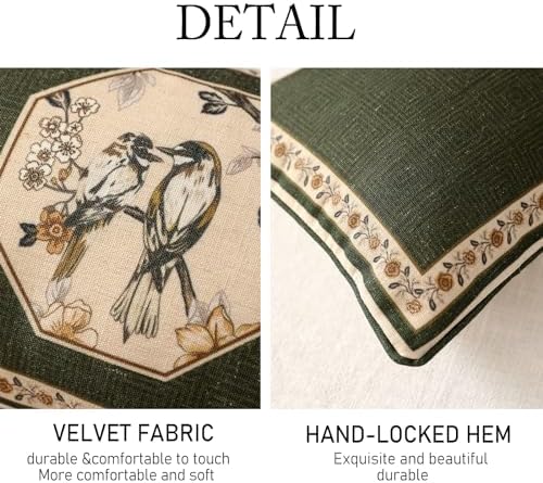 ISAENNE Vintage Elegant Linen Rectangle Throw Pillow Cover - Image 4