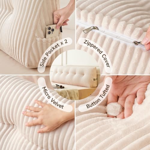 Z-hom Large Headboard Pillow Full, NO ROLL Pillow, Wedge Pillow Headboard - Image 5