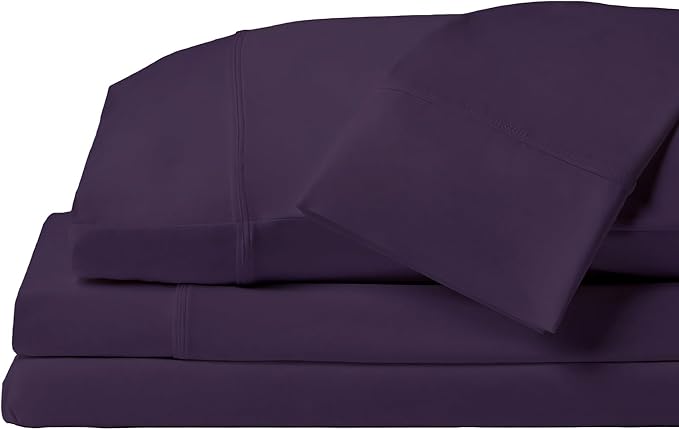 SHEEX - Original Performance Sheets Set (Full) Royal Plum - Cooling Sheets - Moisture Wicking - 1 Flat Cooling Sheet, 1 Fitted Cooling Sheet, 2 Pillow Covers - Wrinkle Free - Sleep Aid