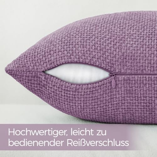 a moment Purple Chenille Throw Pillow Covers 20x20 Inch Pack of 2 Modern - Image 3