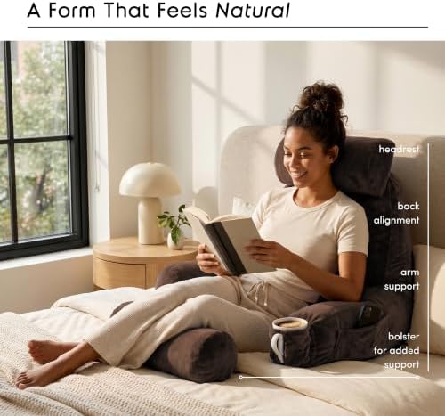 Nestl Reading Pillow with Shredded Memory Foam Includes 2 Neck and Lumber - Image 2