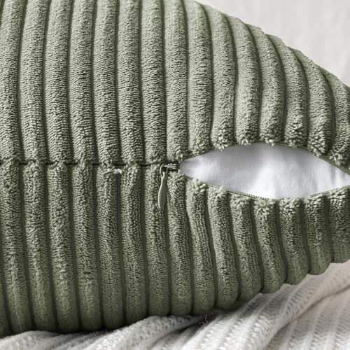 MIULEE Light Olive Green Decorative Throw Pillow Covers - Image 3