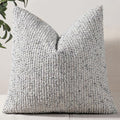 DEZENE 22x22 Blue Throw Pillow Cover Textured Boucle Striped Chic Morden Boho by DEZENE