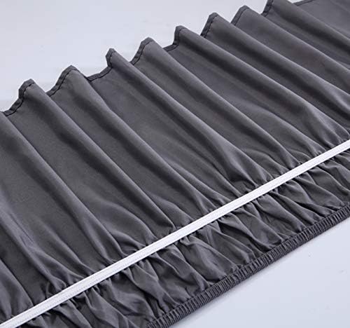 MEILA Wrap Around Bed Skirt Three Fabric Sides Elastic Dust Ruffled 16 Inch Tailored Drop,Easy to Install Fade Resistant-Dark Grey, Queen/King
