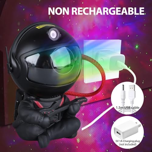 YXQUA Astronaut Galaxy Star Projector for Kids, Black Guitar - Image 6