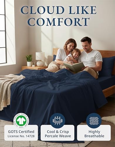 LANE LINEN Eco Friendly 100% Organic Cotton Bed Sheets Queen Size, Soft & Comfy - Image 2