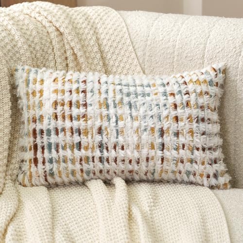 Aeckself Boho Chenille Tufted Pillow Cover 12 x 20 Inch, Rectangle Decorative - Image 2