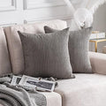 Home Brilliant 20 x 20 Pillow Covers Set of 2 Plush Corduroy Throw Pillow by HomeBrilliant