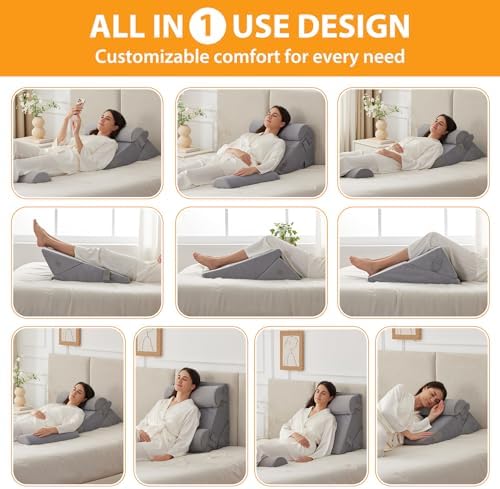 Ruqmuis Wedge Pillow Set for After Surgery, Incline Pillow Wedge for Headboard - Image 2