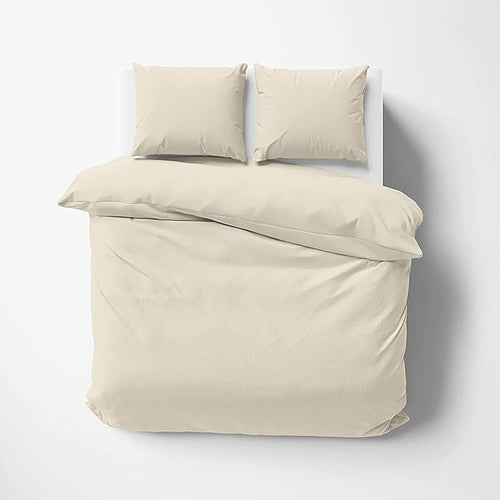 1000 Thread Count Oversized King Duvet Cover Set 100% Egyptian Cotton True Luxury Hotel Quality 1 Duvet Cover with 2 Pillow Sham - 3 Pieces Comforter Cover with Zipper Closure (Ivory)