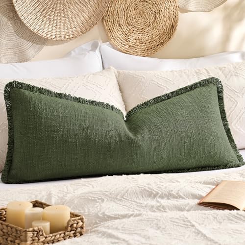 100% Cotton 14x36 Inch Lumbar Pillow Cover by KevinTextile