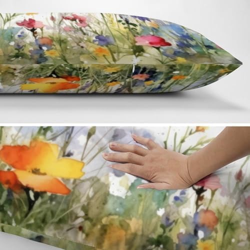 Daisy Lavender Floral Body Pillow Cover Pillowcase - Image 5