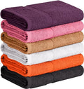 Towel and Linen Mart 100% Cotton 6 Pack Bath Towel Set, Quick Dry, Super Absorbent, Light Weight, Soft, (27 x 54 Pack of 6) (27 x 54 6 Pack, Plum, Pink, Beige, Grey, White, Peach) by T+%26+L+Towel+and+Linen+Mart