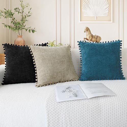 CaliTime Decorative Couch Throw Pillow Covers 18 X 18 Inches Black - Image 5