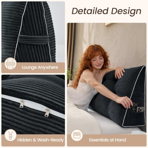 Sasttie Headboard Pillow King, Bed Wedge Pillow Headboard - Image 6