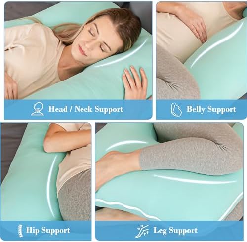 Cute Castle Cooling Cover Pregnancy Pillows, Soft U-Shape Maternity Pillow - Image 6
