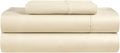CHATEAU HOME COLLECTION 400 Thread Count Cotton Bed Sheets twinSize Bed Set Fits Upto 17" twinMatress, 3 Piece Soft Sateen Weave Machine Washable Luxury Beige Bedding- Ivory