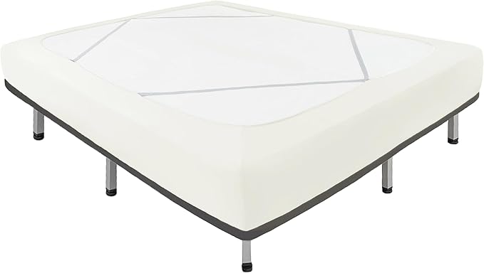 Biscaynebay Decorative Box Spring Cover Twin & Twin XL Size, Ivory Luxurious Jersey Knitting Stretchy Wrap Around 4 Sides Bed Skirt for Home/Hotels, Easy Fit Wrinkle Free Machine Washable