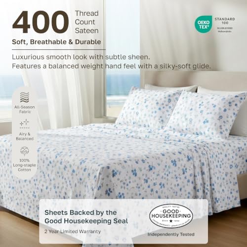 California Design Den Soft 100% Cotton Sateen Full Size Weave Sheets - Image 2
