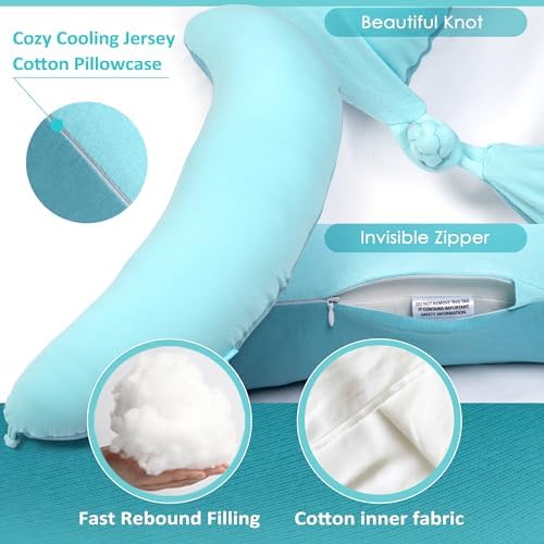 BYRIVER 43" Mint Green Cooling Side Sleeping Body Pillow - Image 3