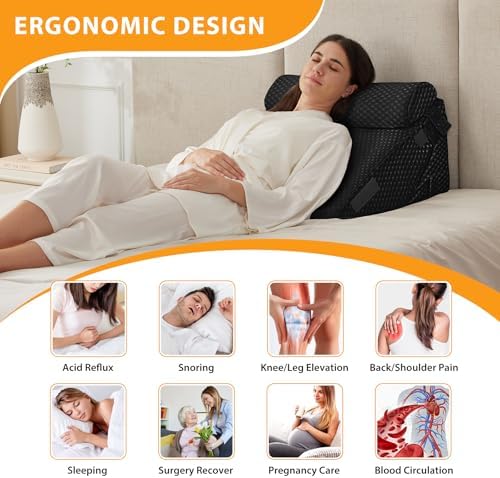Ruqmuis Wedge Pillow Set for After Surgery, Incline Pillow Wedge for Headboard - Image 6