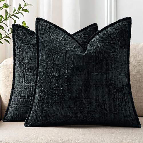 decorUhome Chenille Decorative Throw Pillow Covers 22x22 Set of 2 by decorUhome