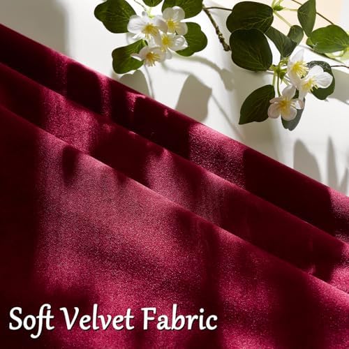 GIGIZAZA Burgundy Velvet Pillow Covers 24x24 Decorative Pillows Pack of 2 - Image 5