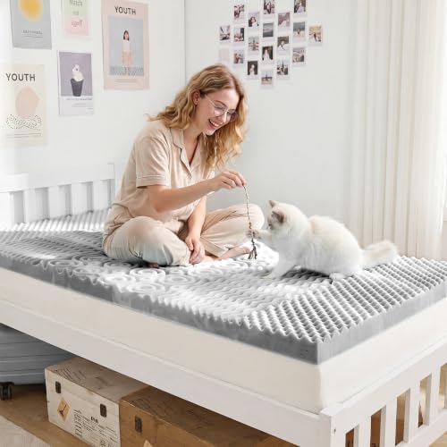 SINWEEK Mattress Topper 5-Zone Memory Foam Mattress Topper Pressure Relieve - Image 3