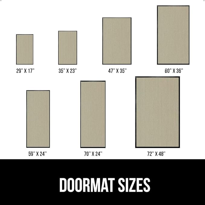 GORILLA GRIP Waterproof Traffic Guard Door Mat, 35x23, Heavy Duty Entryway Mats, Strong Rubber Back Commercial Utility Rugs for Office Hallway, Garage Floor and Home, Low Profile Carpet Runner, Beige