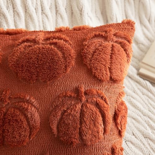 MIULEE Fall Pillow Covers Pumpkin Fall Decor 24x24 Rust - Image 2