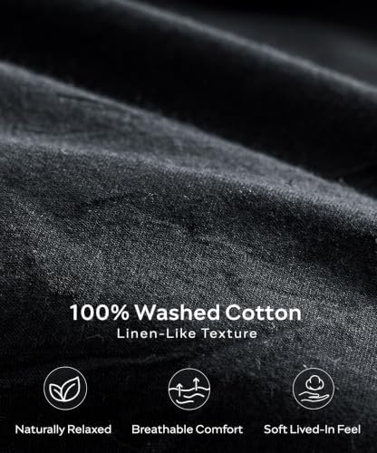 JELLYMONI 100% Washed Cotton Pillowcases, Envelope Closure 2-Pack - Image 4