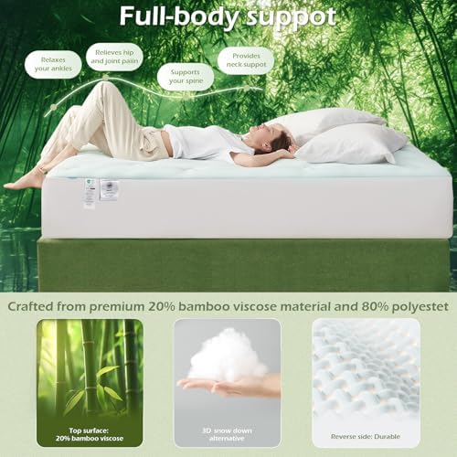 Hansleep Full Size Mattress Topper Memory Foam, Full Foam Mattress Pad - Image 3
