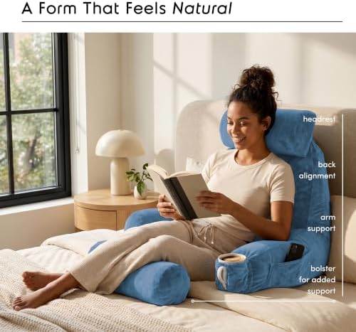 Nestl Reading Pillow for Bed, Back Pillow for Sitting Up in Bed - Image 2
