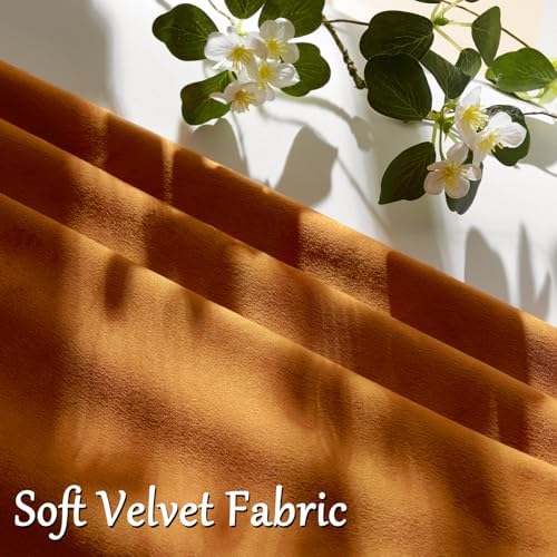 GIGIZAZA Burnt Orange Velvet Throw Pillow Covers 24x24 Pack of 2 - Image 5