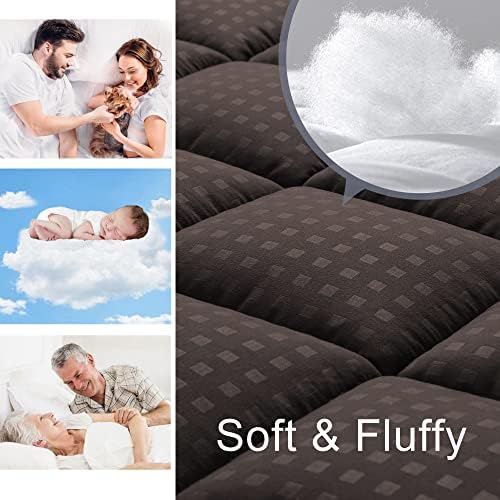HYLEORY Twin Mattress Pad Quilted Fitted Mattress Protector Cooling Pillow Top - Image 3