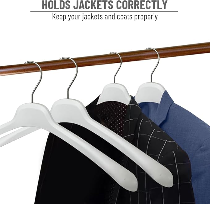 All Hung Up Hangers Plastic Coat Hangers, Clothes Hangers (White, 12pk)